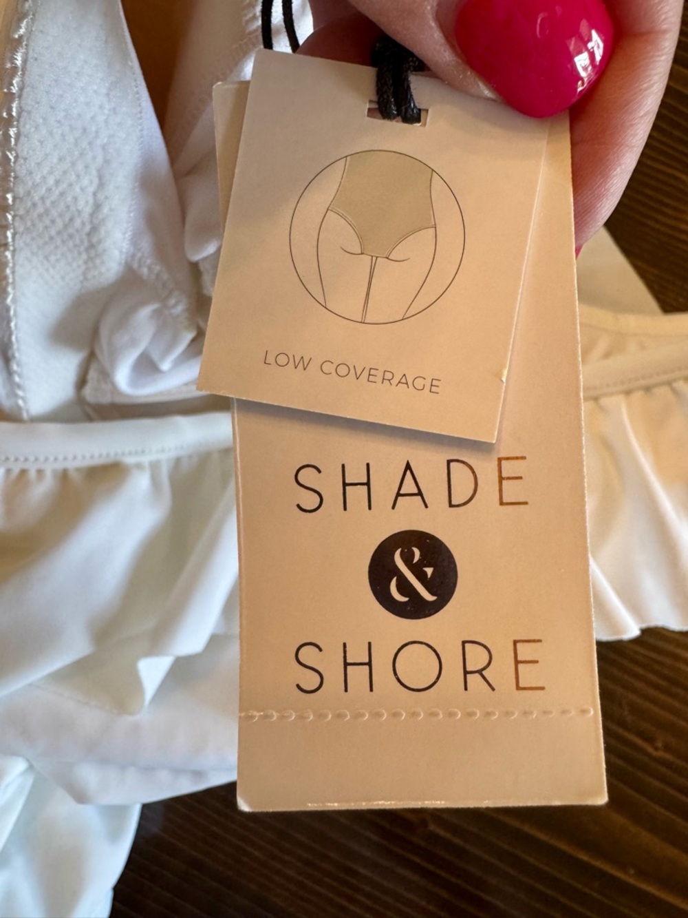 NWT Shade & Shore White Ruffle One-Piece Swimsuit Size M - Picture 5 of 6